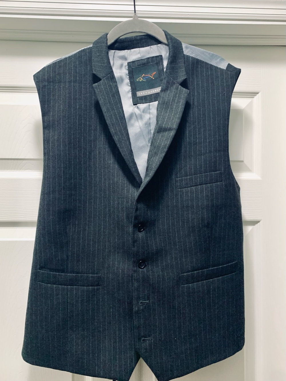 Greg Norman Collection Charcoal Pinstripe Vest